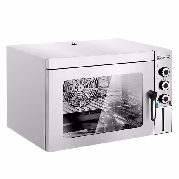 Electric Commercial Compact Convection Oven with Steam Injection - Manual Controls - 1 Baking Chambers - 1x 353x327mm - 30L - incl. 1x Grid & 1x Baking Tray 353x327mm