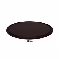 (12 adet) Düz Pizza Tabağı - Polietilen, Ø340mm, Oluklu/Kanallı Yüzey, Kahverengi
