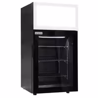 Mini zamrzivač - 460 mm - s jednim staklenim vratima i reklamnim zaslonom - crna