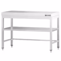 Rozsdamentes acél munkaasztal PREMIUM - 1000x800 mm - alsó polccal & lábösszekötővel