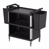(2 kom) Plastične kante za kolica za posluživanje - 409x241x391 mm - crne - plastika - kompatibilno s SWKP2 i SWKP3