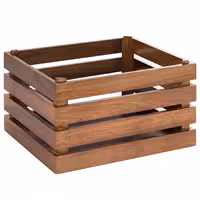Ahşap Sunum Kutusu - SUPERBOX - Ahşap - Kahverengi - 350x290x200mm - GN 1/2 ile uyumlu