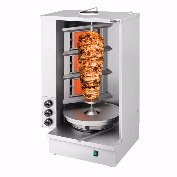 Gas Doner Kebab Grill (Shawarma/Gyros) - 3 Burner - up to 40kg - 8.10kW
