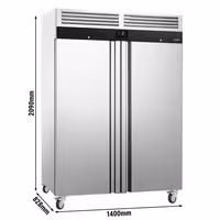 Szafa chłodnicza PREMIUM – stal nierdzewna – GN 2/1 – 1350 L – z 2 drzwiami