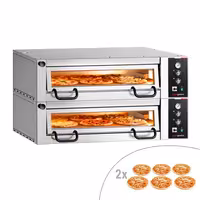Electric Deck Pizza Oven Power - Twin Deck - Refractory Stone Deck - 6+6 x Ø 34cm (13.4") - Mechanical Controls - up to 450°C