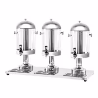 Commercial Juice Dispenser - 3x 7..5 Lİtres - Stainless Steel - with Ice Cylinders