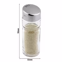 (6 tk) Soola- ja pipratops - ümmargune - klaas/roostevaba teras - Ø 32 mm - Kõrgus: 90 mm