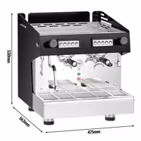 Profesyonel Espresso Kahve Makinesi "Compact" - 2 Gruplu - Manuel - dahil Ön Demleme (Preinfusion) Sistemi & 1 Buhar Kolu - Tall Cup