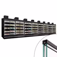 (8 pcs) Commercial multideck display fridge - 15000mm - with 4 hinged glass doors & 4 shelves - Black