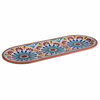 (6 adet) ARABESQUE - Sunum Tabağı - Melamin, 380x155mm, Terrakotta / Mavi
