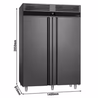Szafa mroźnicza PREMIUM – stal nierdzewna – GN 2/1 – 1400 L – z 2 drzwiami – antracytowa