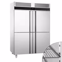 Szafa chłodnicza PREMIUM – stal nierdzewna – GN 2/1 – 1400 L – z 4 półdrzwiami