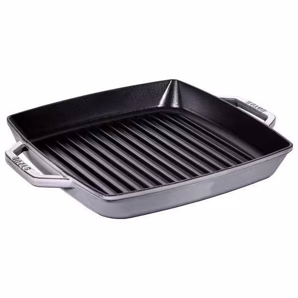 STAUB | Pure Grill Square Cast Iron Grill Pan – 28x28 cm - Graphite Grey