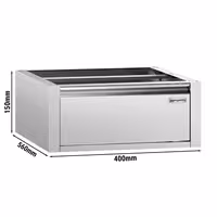 Ladičar - 1 ladica - inox - modul 400x560 mm - 400x570x150 mm