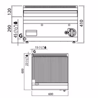 Plită de gătit pe gaz – 8 kW – cu caneluri