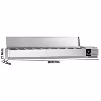 Aukstuma galda vitrīna PREMIUM - 1800x335 mm - 8 x GN 1/4