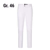 KARLOWSKY | Men’s 5‑Pocket Work Trousers Classic‑Stretch – White - Size 46 - Organic Cotton