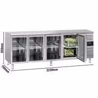 Rashladni pult ECO - 2230x700 mm - 553 l - Ventilirano hlađenje - s 4 staklena vrata
