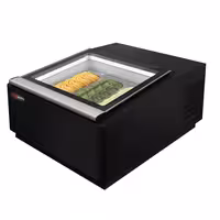 Countertop Ice Cream Display Freezer - 670mm - Static cooling - for 3 x 5 litres Napoli pans - Black - hinged glass lid