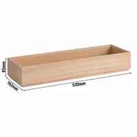 Ahşap Sunum Kutusu - VALO - Kahverengi - 530x162x85mm - GN 2/4 ile uyumlu