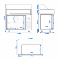 Pripremni rashladni pult - 1210x700 mm - 1 vrata i 2 ladice - za 9x GN 1/6