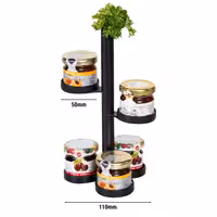 Jam Etagere / Buffet Stand - Stainless steel, powder-coated - Black - Height: 200mm - with 5 shelves