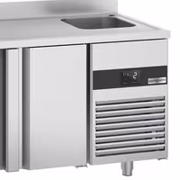 Rashladni pult PREMIUM - 1430x720 mm - 270 l - Ventilirano hlađenje - s 2 vrata - s 1 korita - Leđni podignuti rub