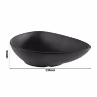 (6 adet) Kase - Melamin - NERO - 0,6L - köşeli - 230x180mm - Derinlik:50mm - Siyah