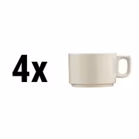 (4 adet) PERA - Çay Fincanı Creme - 70cc - Beyaz