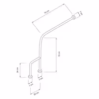 Kutni rukohvat 90° - inox (nehrđajući čelik) - 90° - duljina: 700 mm