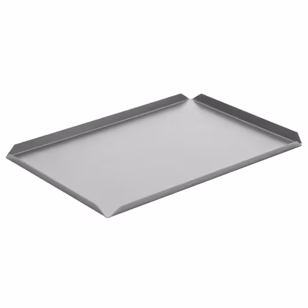 (5 buc) Platou de servire - aluminiu anodizat - 400x100x10 mm - dreptunghiular - argintiu