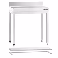 RST-työpöytä PREMIUM - 600x700 mm - alatasolla & roiskesuojalla & ristikkotuella