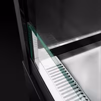 Kyldisk MADRID - självbetjäning - 710 l - 2 000 mm - dubbelglas - glas runtom - med 2 hyllplan - inkl. nattgardin - svart matt - för SE