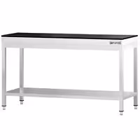 Rozsdamentes acél munkaasztal PREMIUM - 1600x600 mm - alsó polccal - gránit munkalappal