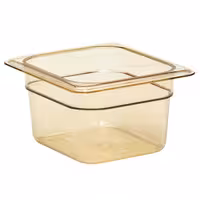 (6 szt.) CAMBRO | Pojemnik GN 1/6 H-PAN™ – wysokość: 100 mm – odporny na wysoką temperaturę – bursztynowy