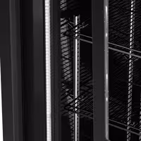 Commercial Beverage Display Fridge with Illuminated Canopy - 1295mm - 880 Litres - with 2 sliding glass doors - LED lighting - digital controller with temperature display - Black - Temperature range 2 to 8 °C