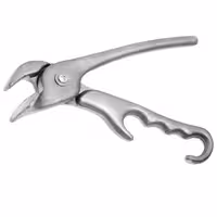 Kliješta za plehove za pizzu PREMIUM - s opružnim mehanizmom - HEAVY DUTY; s ergonomskom ručkom - Duljina: 21 cm - Aluminij