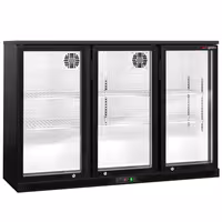 Barski hladnjak - 1350 mm - 320 l - s 3 staklena vrata - crna