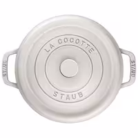 STAUB | Cocotte Round Enamelled Cast Iron Casserole Dish – Ø 200 mm – White Truffle