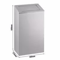 Caixote do lixo - com tampa push - 38L - 300x600x215mm - Aço inoxidável - fecho suave