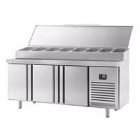 Table réfrigérée de préparation - 1960x600 mm - avec 3 portes - superstructure inox 11x GN 1/4