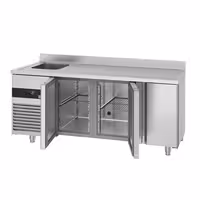 Rashladni pult PREMIUM - 1900x720 mm - 420 l - Ventilirano hlađenje - s 3 vrata - s 1 korita - Leđni podignuti rub