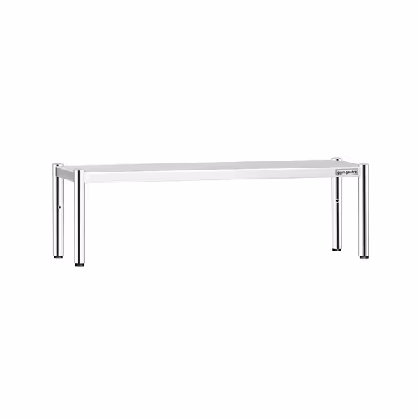 Pöytähylly - ruostumattomasta teräksestä - 1 taso - 1600x370 mm - korkeussäädettävä
