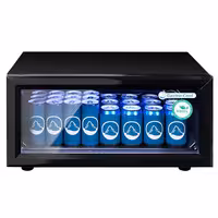 GASTRO-COOL | Hladnjak sa staklenim vratima ECO - 600 mm - 25 l - od 0 °C do +10 °C - s 1 staklena vrata - statičko hlađenje, LED rasvjeta, ručno odmrzavanje - crna