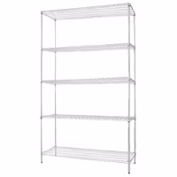 رفوف فولاذية - 1200x450mm - عمق: 450 mm - 5 رفوف (قابلة للتعديل) - كروم - الحمولة: 180 kg