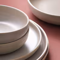 (6 adet) SANDY LOAM - Çukur Tabak Yuvarlak - Stoneware, Ø220mm, Gri