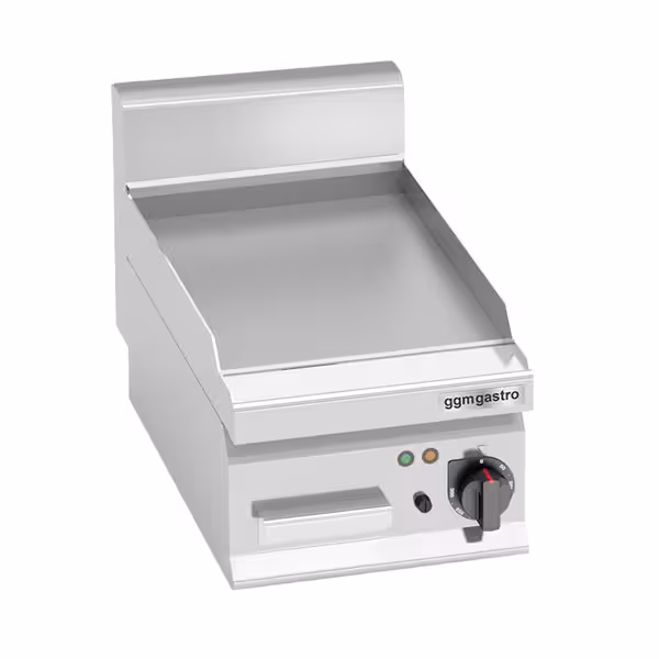 Chapa elétrica profissional - 4,0 kW - Lisa - Superfície de cozedura: 296x430mm