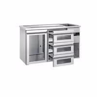 Pivski šank PREMIUM - 1550x700 mm - 1 Staklena vrata & 3 Staklene ladice
