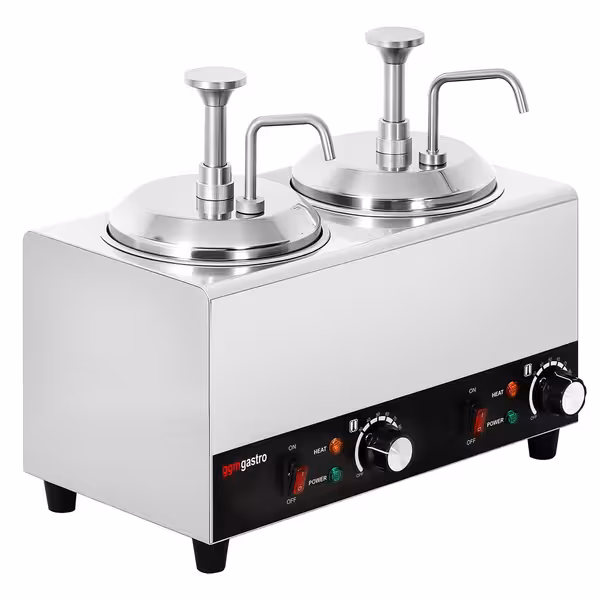 Dozator de sos încălzit - 1,2 kW - 2x 2 litri - cu vas interior inclus
