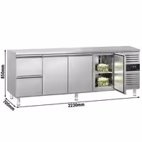 ECO rashladni pult – 2230 x 700 mm – s 3 vrata – 2 ladice